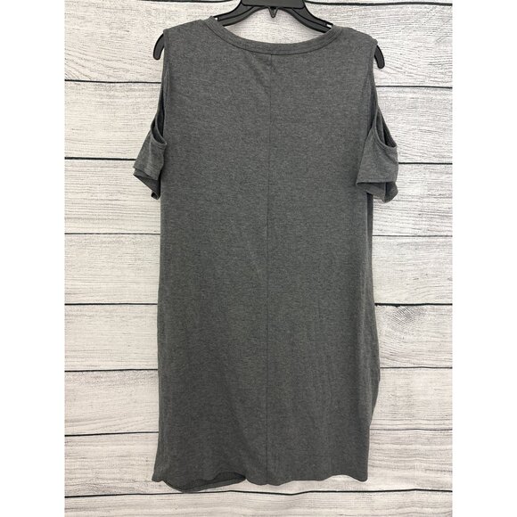Gray Cold Shoulder Dress With Knot Front Detail Size L - Picture 2 of 2
